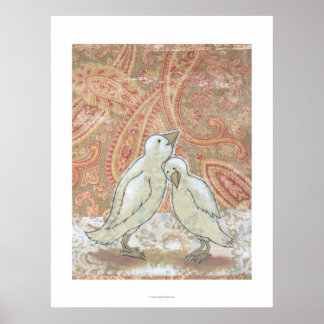 Perfekt par goda love birds vismkonst poster