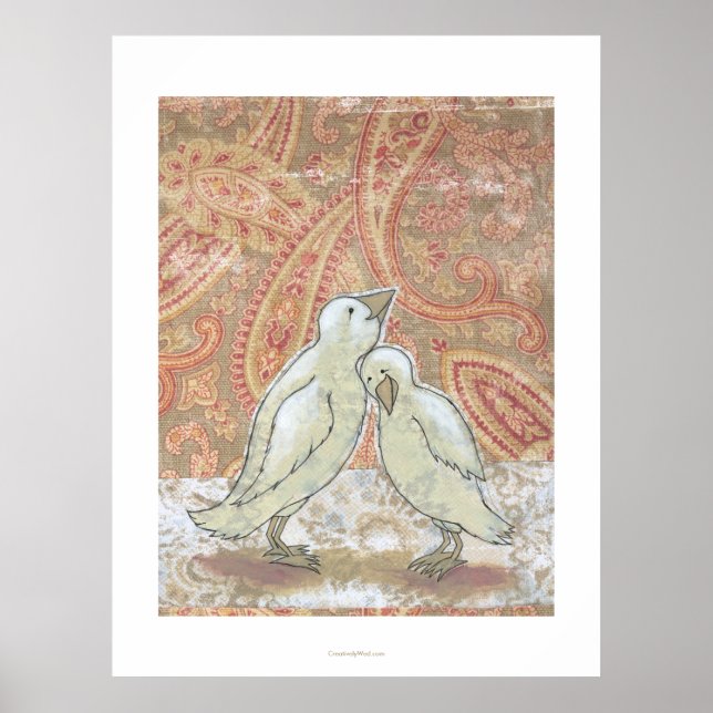 Perfekt par goda love birds vismkonst poster (Framsidan)