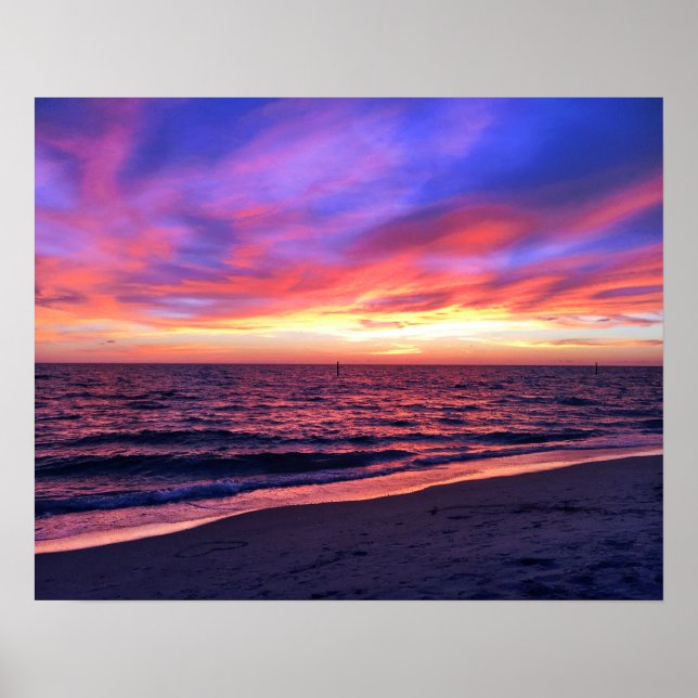 Perfekt Paradise Beach Sunset Poster (Framsidan)