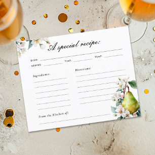 Perfekt päron bröllopsfest receptkort