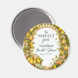 Perfekt Päron Grön Gingham Bröllopsdusch Favor Magnet
