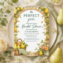 Perfekt Päron Grön Gingham Bröllopsdusch