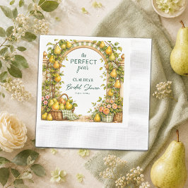 Perfekt Päron Grön Gingham Bröllopsdusch Pappersservett