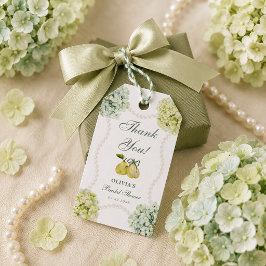 Perfekt Päronpar Gröna Hortensia Bröllopsdusch Presentetikett