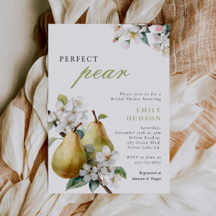Perfekt Pear Blommigt Inbjudningskort för möhippan