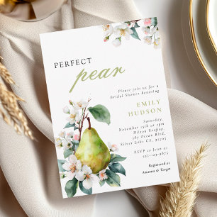 Perfekt Pear Blommigt Inbjudningskort för möhippan