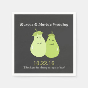 Perfekt Pear Bride/Groom Bröllop Napkins Pappersservett
