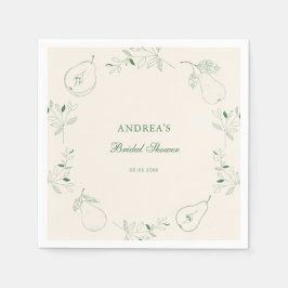 Perfekt Pear Hand plockade Grönt Möhippa Pappersservett