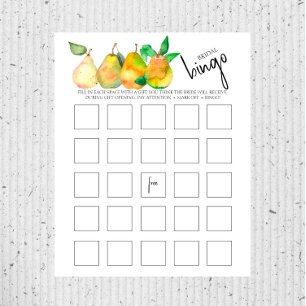 Perfekt Pear - Möhippa/Par Shower Bingo Game