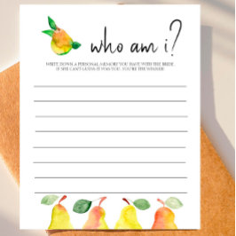 Perfekt Pear-Möhippa "Vem är jag?" Spel