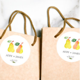 Perfekt Pear - Par Shower Favoritmärke Runt Klistermärke