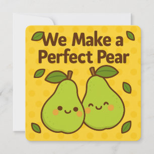 Perfekt Pear Pun-hälsningskort Julkort