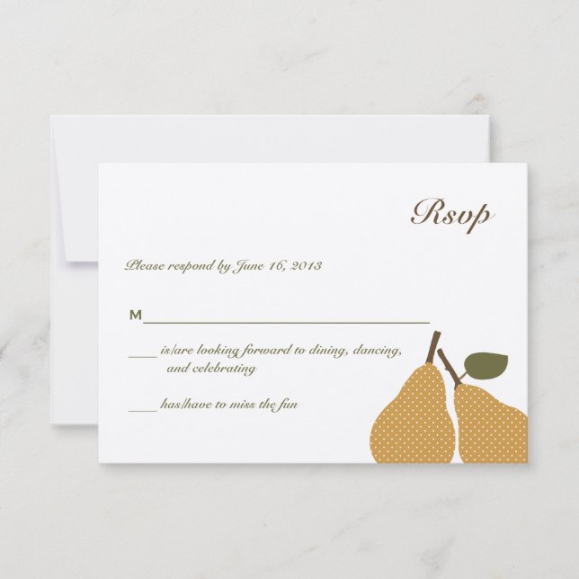 Perfekt Pear Whimsical Wedding-kort Inbjudningar (Framsida)