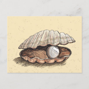 Perfekt Pearl Seashell Vykort