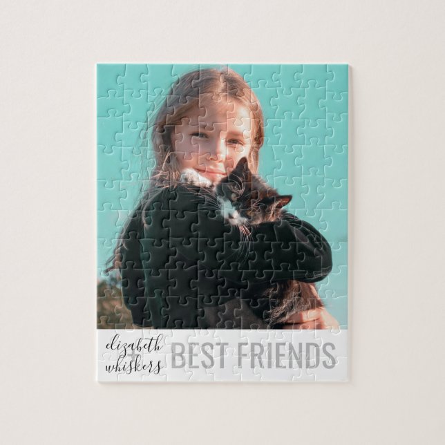 Perfekt Pet Best Friends Cat Photo Personlig Pussel (Vertikal)