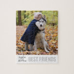 Perfekt Pet Best Friends Personlig Namn Photo Pussel<br><div class="desc">Lägg till ditt eget foto av dig och din bästa vän av håriget i det här söta och enkla pusslet med "bästa vänner"-personligen.</div>