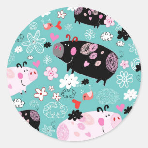 Perfekt Piggies Sticker Lakan Runt Klistermärke
