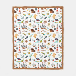 Perfekt Pirat Mönster Fleece Blanket