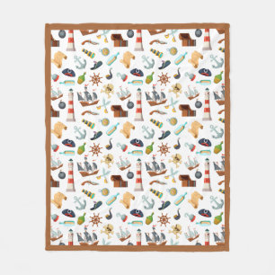 Perfekt Pirat Mönster Fleece Blanket