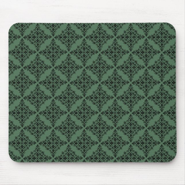 Perfekt polerad Damask Mousepad, Grönt Musmatta (Framsidan)