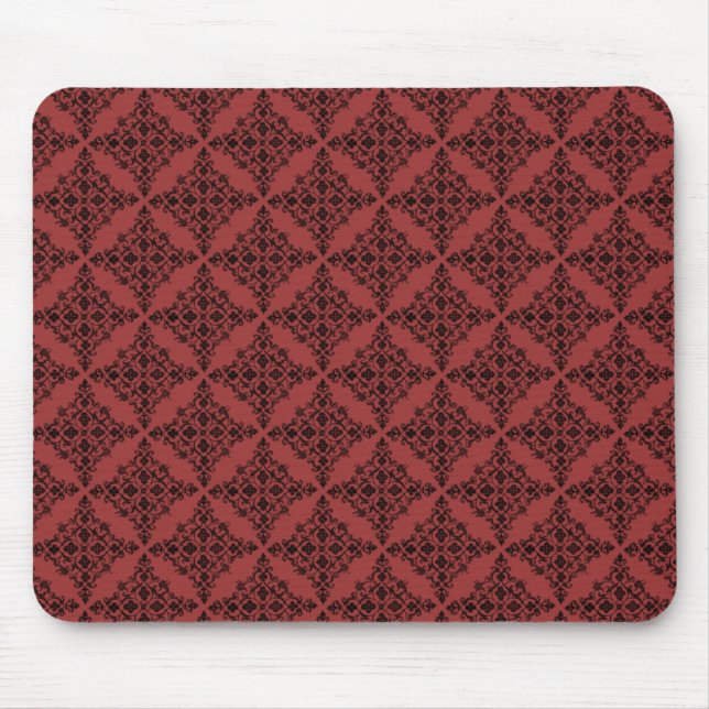Perfekt polerad Damask Mousepad, Röd Musmatta (Framsidan)