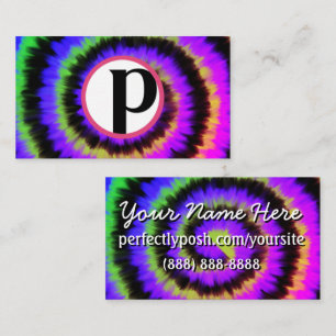 Perfekt Posh mörk tie dye Visitkort