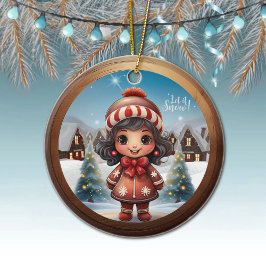 Perfekt present av pepparkaksgirl till henne som ä julgransprydnad keramik