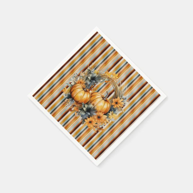 Perfekt Pumpkin Party Halloween Thanksgiving Fall Pappersservett (Hörn)
