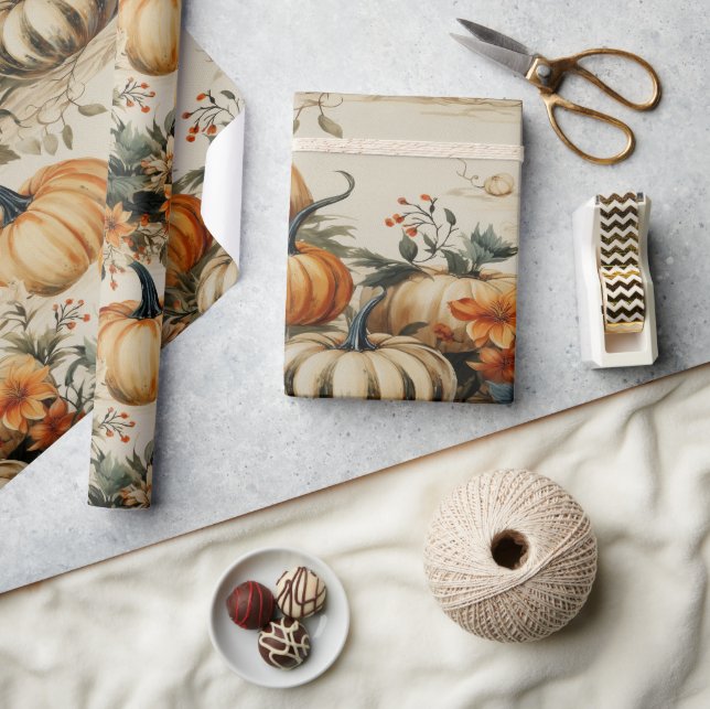 Perfekt Pumpkin Party Halloween Thanksgiving Fall Presentpapper (Hantverk)