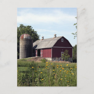 Perfekt Red Barn och Silo Vykort