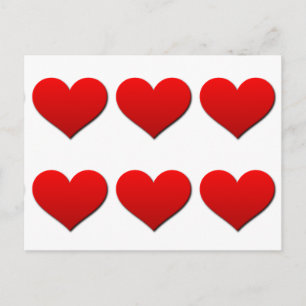 Perfekt Red Valentine Hearts Helg Vykort