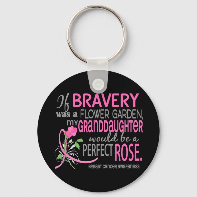 Perfekt Ro 2 Granddotters Breast Cancer Nyckelring (Framsida)