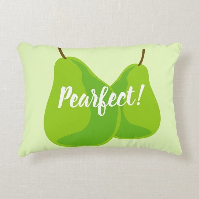 Perfekt rolig grön päron frukt accentkudde prydnadskudde (Framsidan)