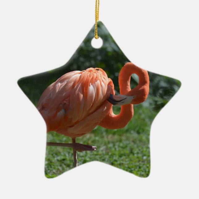 Perfekt rosa Flamingo Julgransprydnad Keramik (Framsidan)