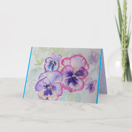 Perfekt Rosa Pansies Watercolor art Birthday Card Kort