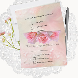 Perfekt Rosa ros Bröllop OSA och meny