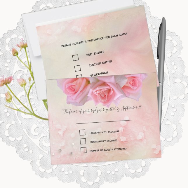 Perfekt Rosa ros Bröllop OSA och meny (Skapare uppladdad)
