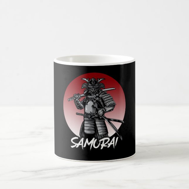 Perfekt: Samurai Retro - Black and White Kaffemugg (Center)
