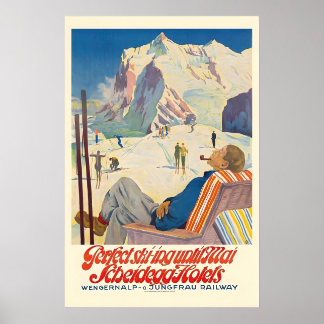 Perfekt skidåkning fram till maj Scheidegg hotell  Poster (Framsidan)