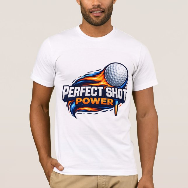 Perfekt Skott Kraft Golf  T Shirt (Framsida)