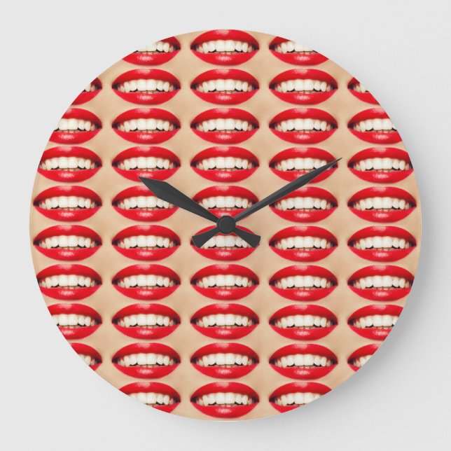 Perfekt Smile Femme Fatale Pop-art Stor Klocka (Framsida)