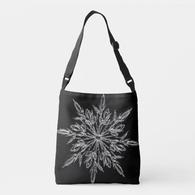 Perfekt Snowflake för julafton Helgdag Axelväska (Baksida)