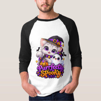 Perfekt spöklik Halloween Katt Raglan Tröja