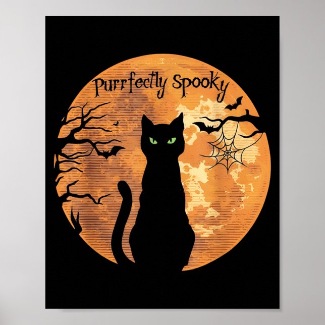 Perfekt spöklik Halloween svart katt älskare Poster (Framsidan)