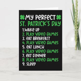 Perfekt St Patricks Day Spela Videospel Gamer Män Kort