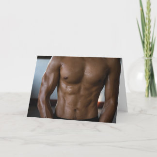 Perfekt Svettig Vacker Man Grattiskort Kort