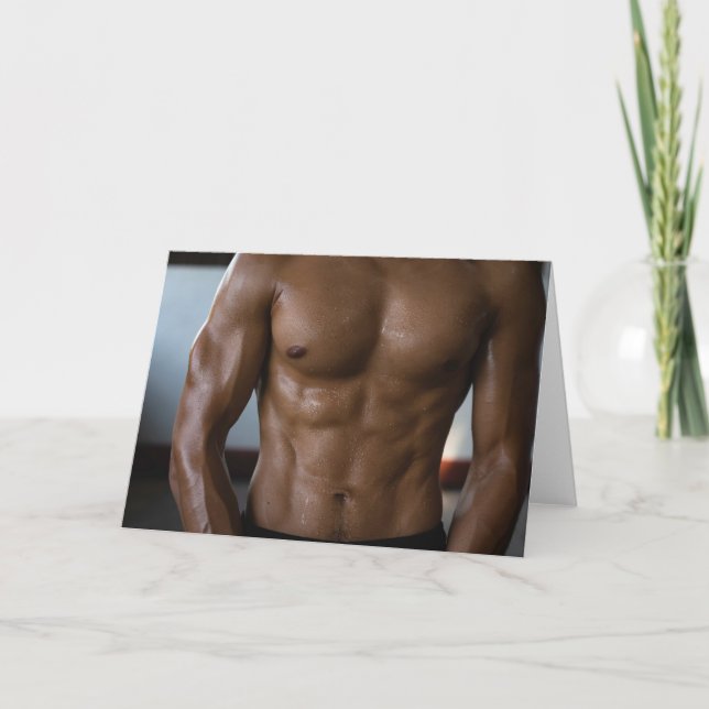 Perfekt Svettig Vacker Man Grattiskort Kort (Framsida)