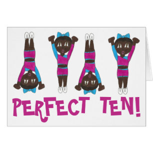 Perfekt Ten 10 Gratulerar Gymnastics Gymnast Gym Hälsningskort