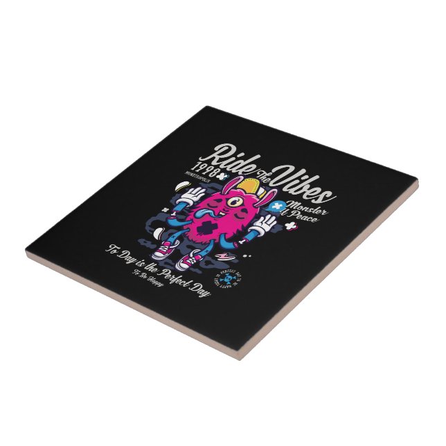 Perfekt till lycklig | Lönsam monster i fred | Kakelplatta (Sidan)