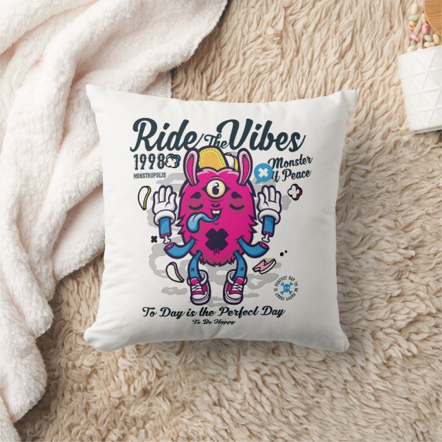 Perfekt till lycklig | Lönsam monster i fred | Kudde (Filt)